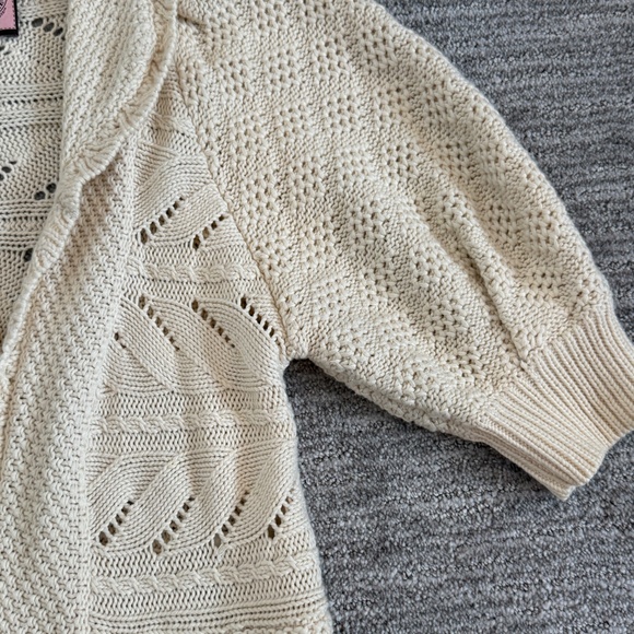 YTG Juicy Couture Open Knit Wrap Cardigan Womans SZ Med Y2k Coquette Romantic - Picture 8 of 14